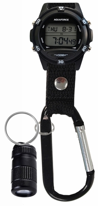 Aquaforce Carabiner Clip Watch With Flashlight
