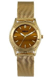 Aquaforce Elegant Ladies' Watch- Catseye with Gold Metal Strap