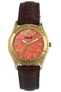 Aquaforce Elegant Ladies' Watch-Dark Pink with Brown Band