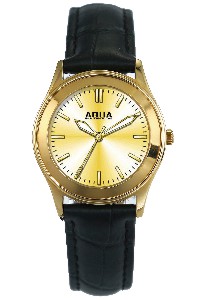 Aquaforce Elegant Ladies' Watch-Gold with Black Band