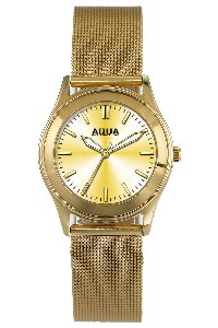 Aquaforce Elegant Ladies' Watch- Gold with Gold Metal Strap