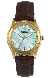 Aquaforce Elegant Ladies' Watch-Light Blue with Brown Band