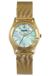 Aquaforce Elegant Ladies' Watch- Light Blue with Gold Metal Strap