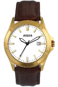 Aquaforce Elegant Ladies' Watch-White with Brown Band