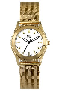 Aquaforce Elegant Ladies' Watch- White with Gold Metal Strap