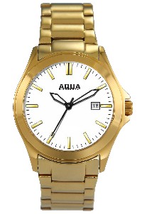 Aquaforce Elegant Men's Watch - White with Gold Band