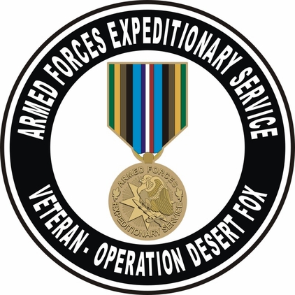 Armed Forces Expeditionary Medal Operation Desert Fox Decal