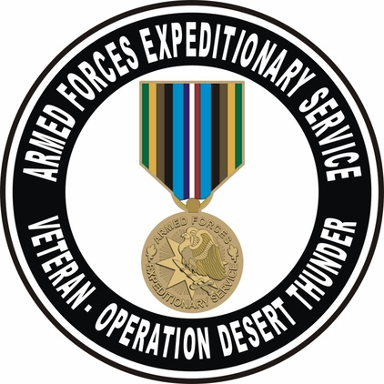 Armed Forces Expeditionary Medal Operation Desert Thunder Decal