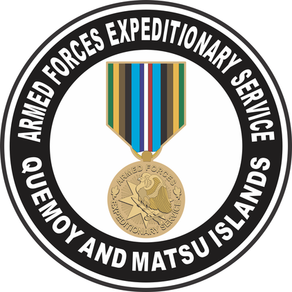 Armed Forces Expeditionary Medal Quemoy Matsu Islands Decal