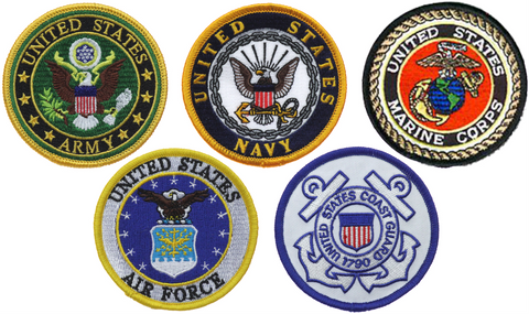 Armed Services Combo Pack of 3" Patches