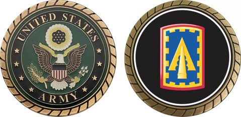 Army 108th Air Defense Artillery Brigade Patch Challenge Coin