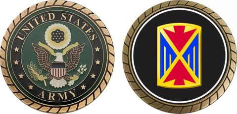Army 10th Air Defense Artillery Brigade Patch Challenge Coin