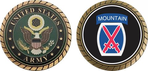 Army 10th Mountain Division Challenge Coin