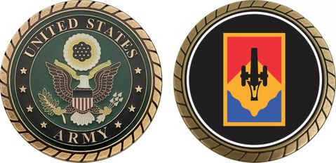 Army 135th Field Artillery Brigade patch Challenge Coin