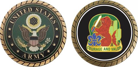 Army 163rd Armored Brigade Unit Crest Challenge Coin