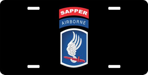 Army 173rd Airborne Brigade with Sapper Tab License Plate