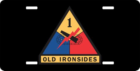 Army 1st Armored Division  License Plate