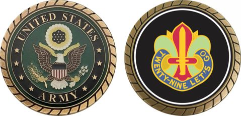 Army 29th Infantry Division Unit Crest Challenge Coin