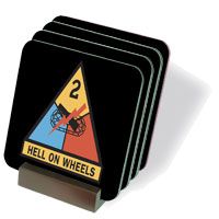 Army 2nd Armored Coasters - Set of 4