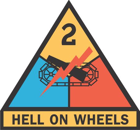 Army 2nd Armored Division Patch Vinyl Transfer Decal