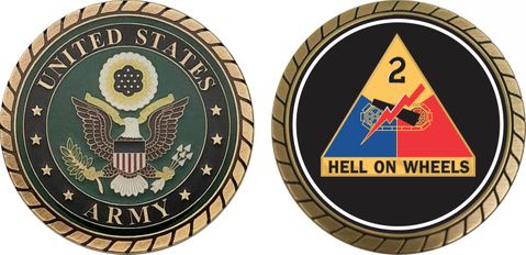 Army 2nd Armored Division Unit Crest Challenge Coin
