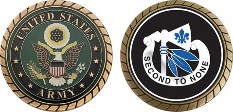 Army 2nd Infantry Division Unit Crest Challenge Coin