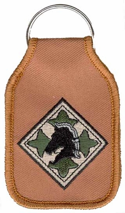 Army 4th ID "Iron Horse Division" Keychain