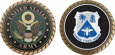 Army 518th Regiment Unit Crest Challenge Coin