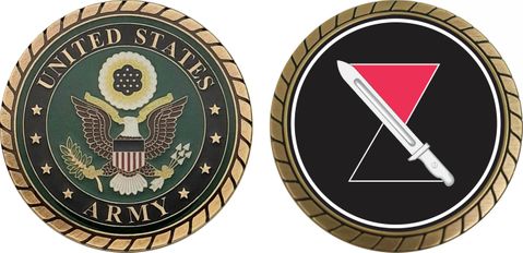 Army 7th Infantry Division Left Unit Crest Challenge Coin