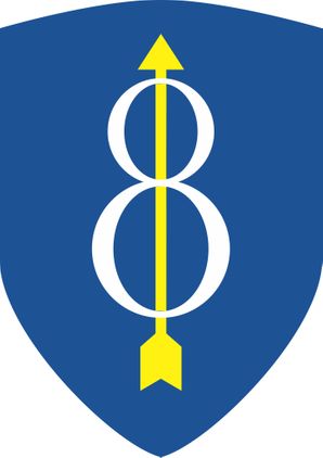 Army 8th Infantry Division Patch  Vinyl Transfer Decal