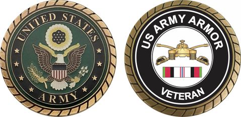 Army Armor Afghanistan Challenge Coin