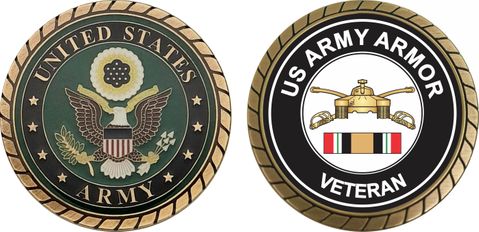 Army Armor Iraq Veteran Challenge Coin