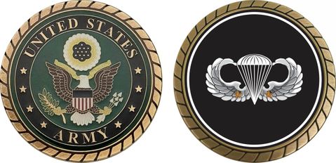 Army Basic 2 Combat Jump Wings Challenge Coin