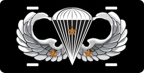 Army Basic 3 Combat Jump Wings  License Plate