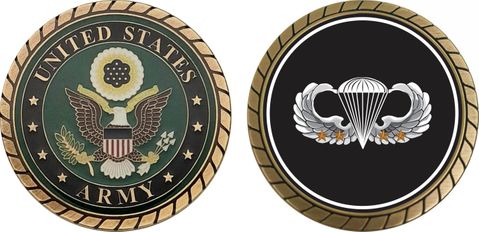 Army Basic 4 Combat Jump Wings Challenge Coin