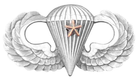 Army Basic Combat Parachute 1st Award Badge - Oxidized Finish