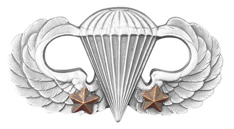 Army Basic Combat Parachute 2nd Award - Oxidized Finish