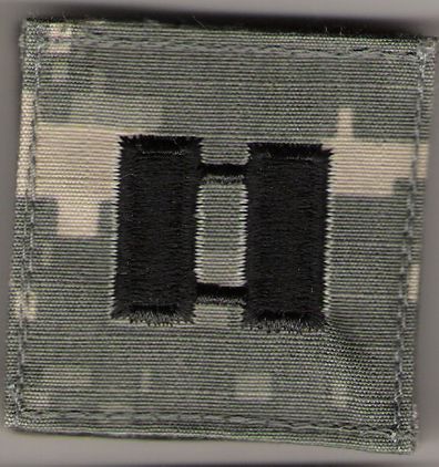 Army Captain (O-3) 2" x 2" Helmet Cover Patch (Pair)