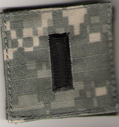 Army First Lieutenant (O-2) 2" x 2" Helmet Cover Patch (Pair)