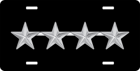 Army General Rank Insignia License Plate