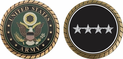 Army General Rank Insignias Challenge Coin
