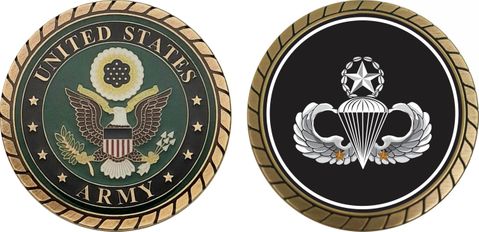 Army Master 2 Combat Jump Wings Challenge Coin