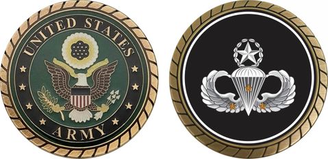 Army Master 3 Combat Jump Wings Challenge Coin