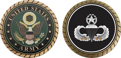 Army Master 4 Combat Jump Wings Challenge Coin