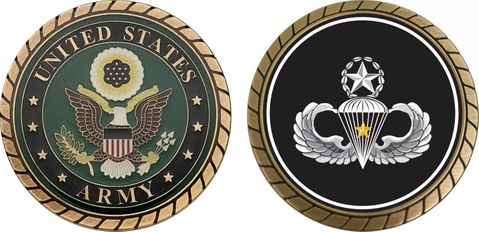 Army Master 5 Combat Jump Wings Challenge Coin