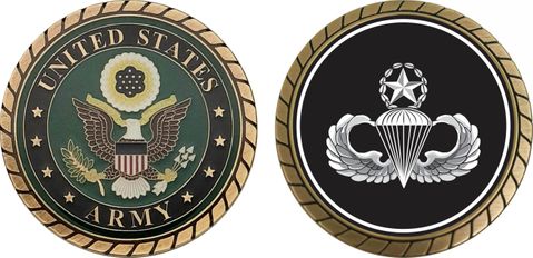 Army Master Jump Wings Parachutist Challenge Coin