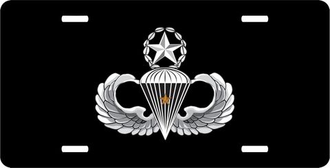 Army Master Parachutist One Combat Jump Wings License Plate
