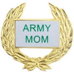 Army Mom Wreath 1 1/8" Lapel Pin