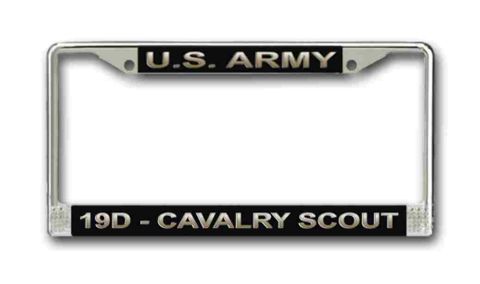 Army MOS 19d Cavalry Scout License Plate Frame