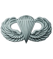 Army Paratrooper Basic Jump Wings 1 1/2"  Lapel Pin - Oxidized Finish